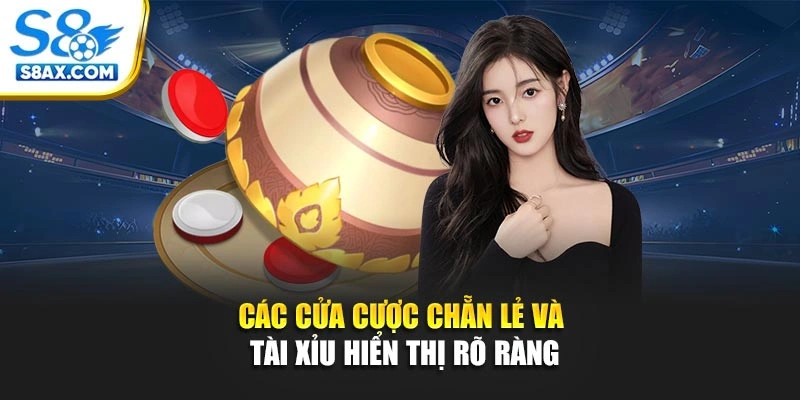 Các cửa cược chẵn lẻ và tài xỉu hiển thị rõ ràng